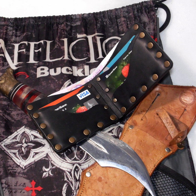 SAM_3138 Бумажник Affliction Spike-5- Аксессуары ручной работы из натуральной кожи