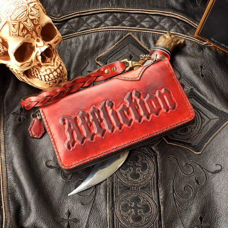 Мужской клатч Affliction-5-клатч на молнии-натуральная кожа