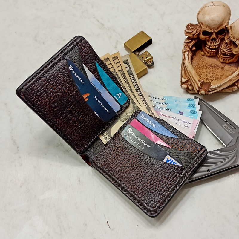 Бифолд Red Moon кошелек-6-Demiduk Leather-кожевенная мастерская