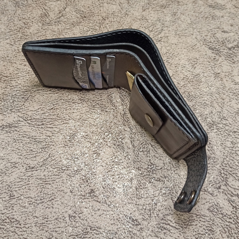 Кошелек Two Buttons-6-хорошая вместительность- натуральная кожа-ручная работа