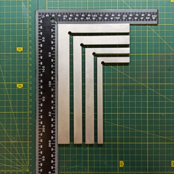 Набір великих куточків 00841-Лікало для роботи зі шкірою. Нержавіюча сталь. Купити у Харкові, Києві, в Україні